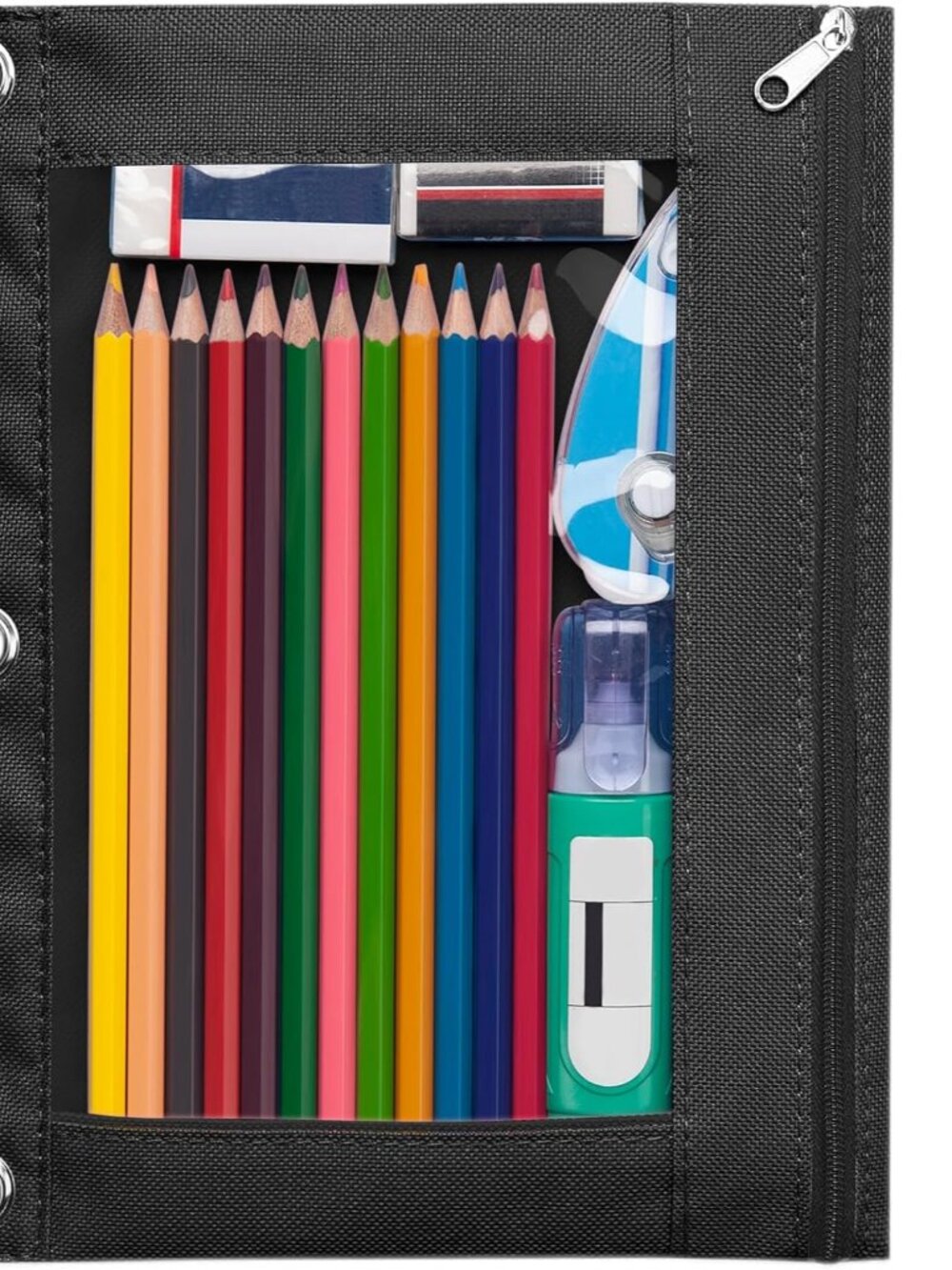 Pencil Pouch for 3 Ring Binder, Large Pencil Case Pouch Binder